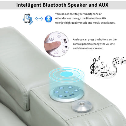 Power Recliner Theater Chair With Cooling Cup Holder, Bluetooth Speaker, LED Lights, USB Ports Hearth and Haven