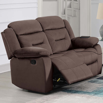 Modern Loveseat With Pillow Arms, Plush Backrest, Horizontal Tufting, USB Port Home Essentials
