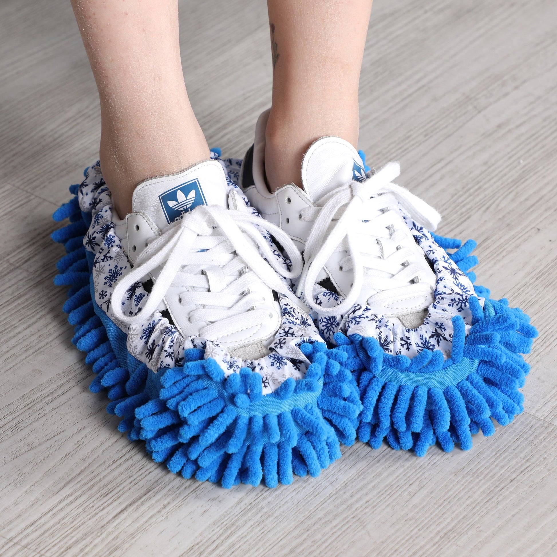 Microfiber Mop Slippers For Floor Cleaning, Machine Washable, 3 Pieces - Blue / Green / Red Daily Nest