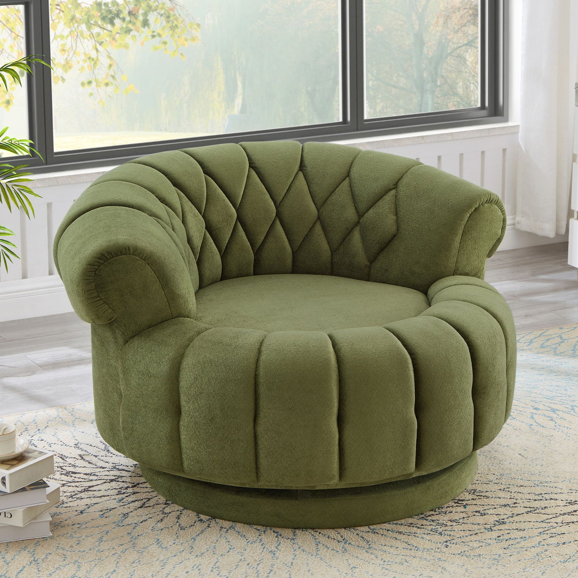 Round Swivel Accent Chair With Rotation Hearth and Haven