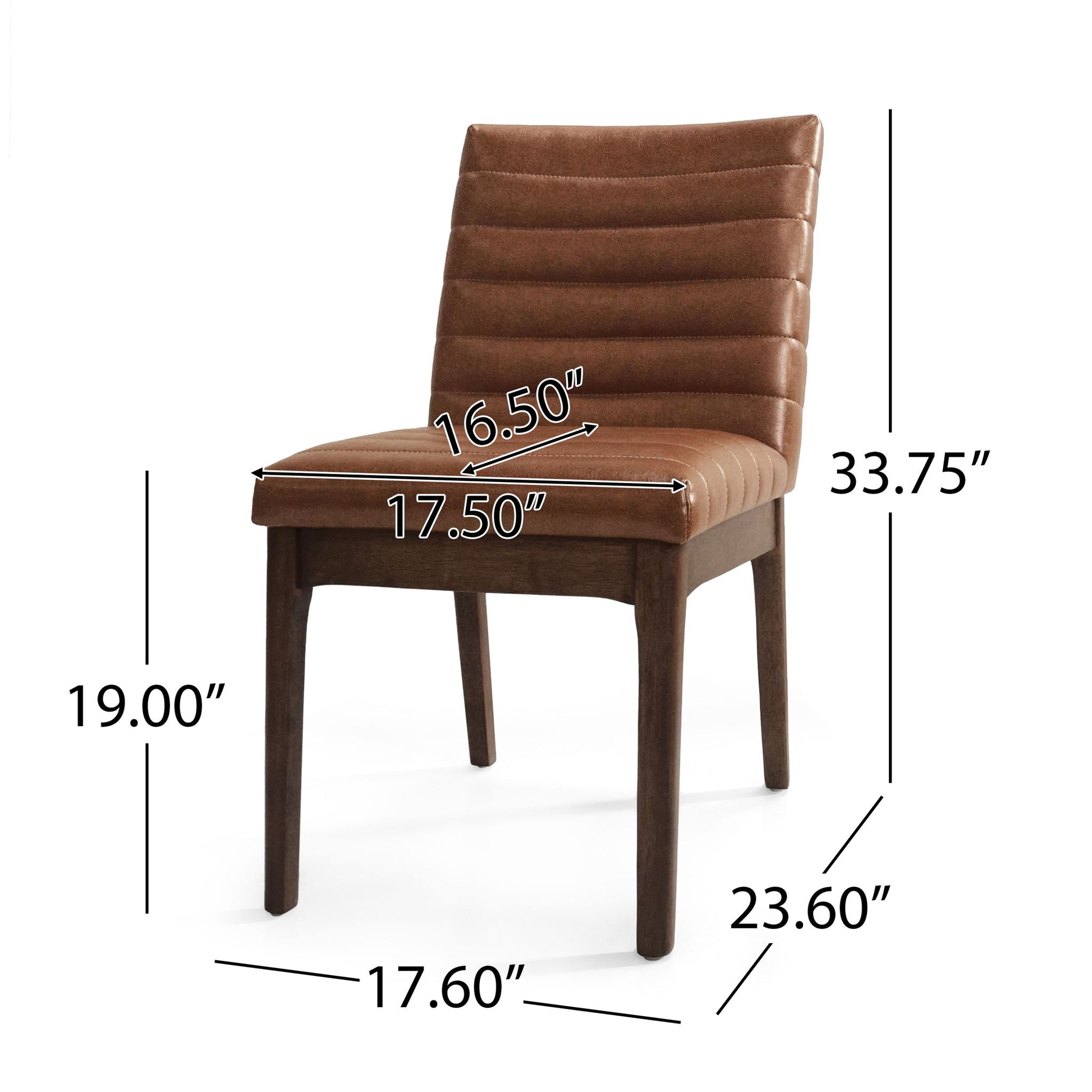 Upholstered Dining Chairs With Rubber Legs (Set of 2) Noble House