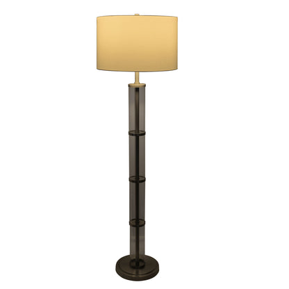 Nimbus - Floor Lamp With 3Way Rotary Switch Clear Body Base - Silver Gray / White Ashcroft Furniture