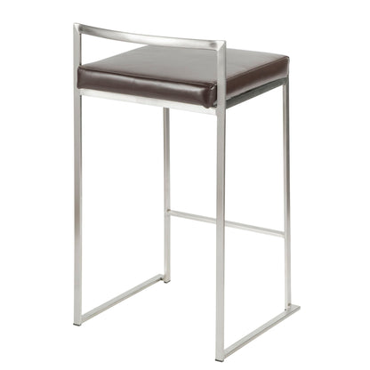 Fuji - Contemporary, Stackable Elegant Counter Stool (Set of 2) Lumi Source