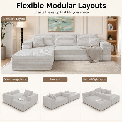 Modern L-Shaped Sectional Sofa With Left Facing Chaise Home Essentials
