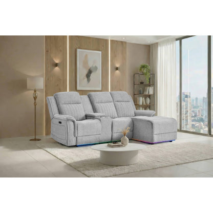Ian - Power Reclining Chaise With LED Lighting, Pushback Design - Gray Global Furniture USA