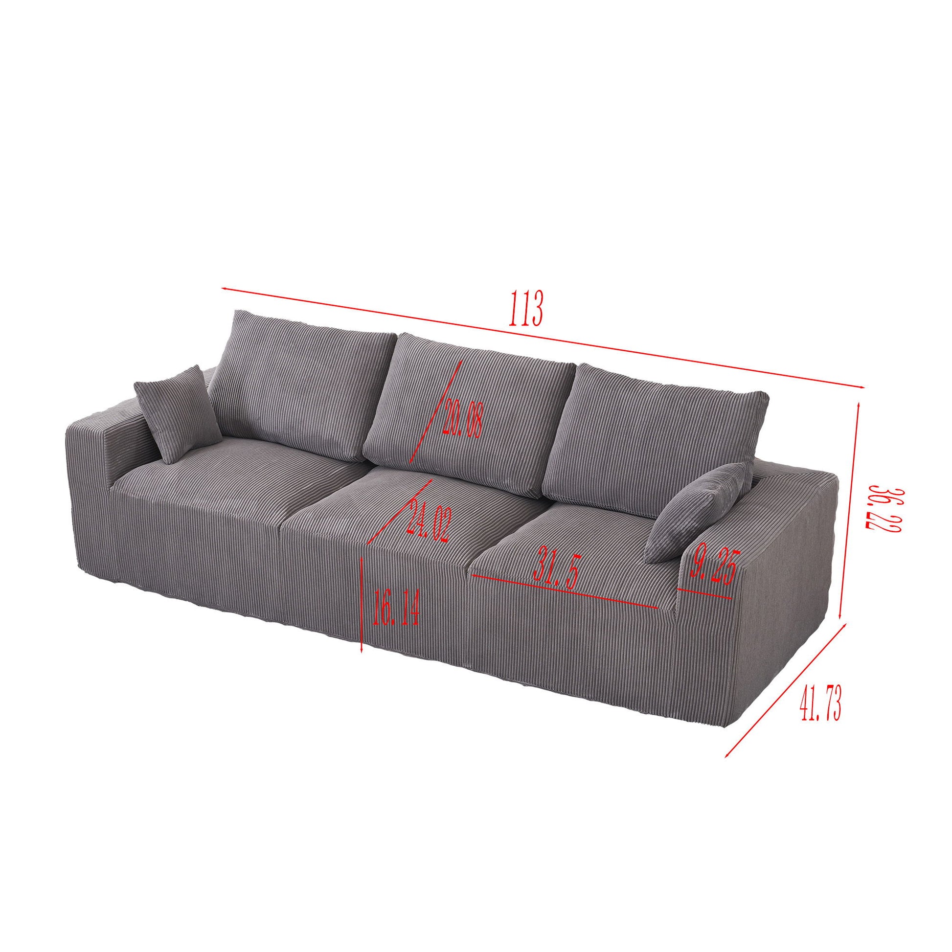 Modular Sectional Sofa With Ottoman, USB And Type C Charger, Petal Armrest Design - Snoozhouse
