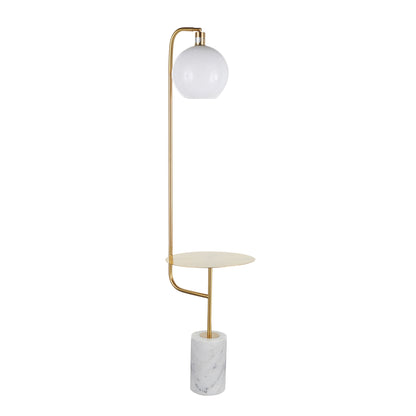 Symbol - Contemporary / Glam Floor Lamp Side Table - White Marble Lumi Source