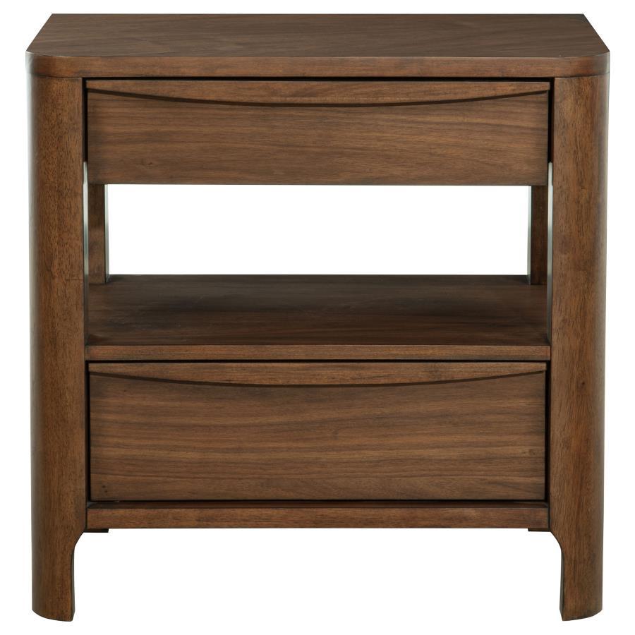 Maderia - 2-Drawer Nightstand Bedside Table - Walnut Coaster Fine Furniture