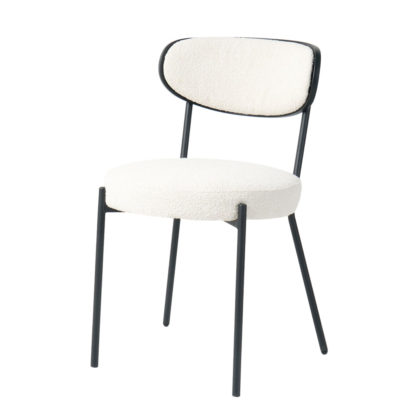Boucle Modern Kitchen Dining Chair With Bentwood Back (Set of 2) Home Essentials