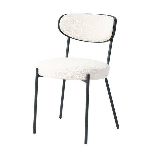 Boucle Modern Kitchen Dining Chair With Bentwood Back (Set of 2) Home Essentials