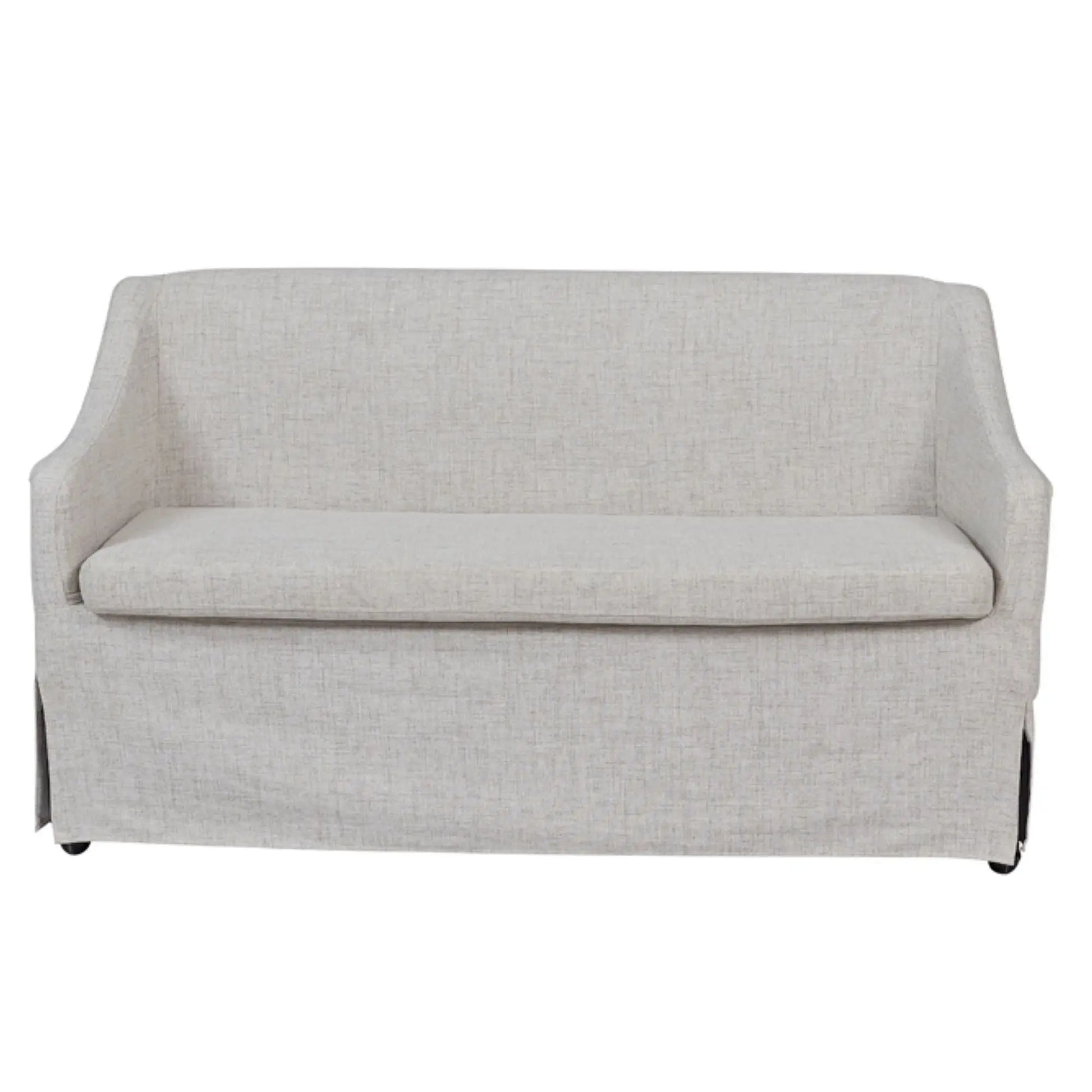 Slip Covered Settee With Casters - Beige Bernards Furniture