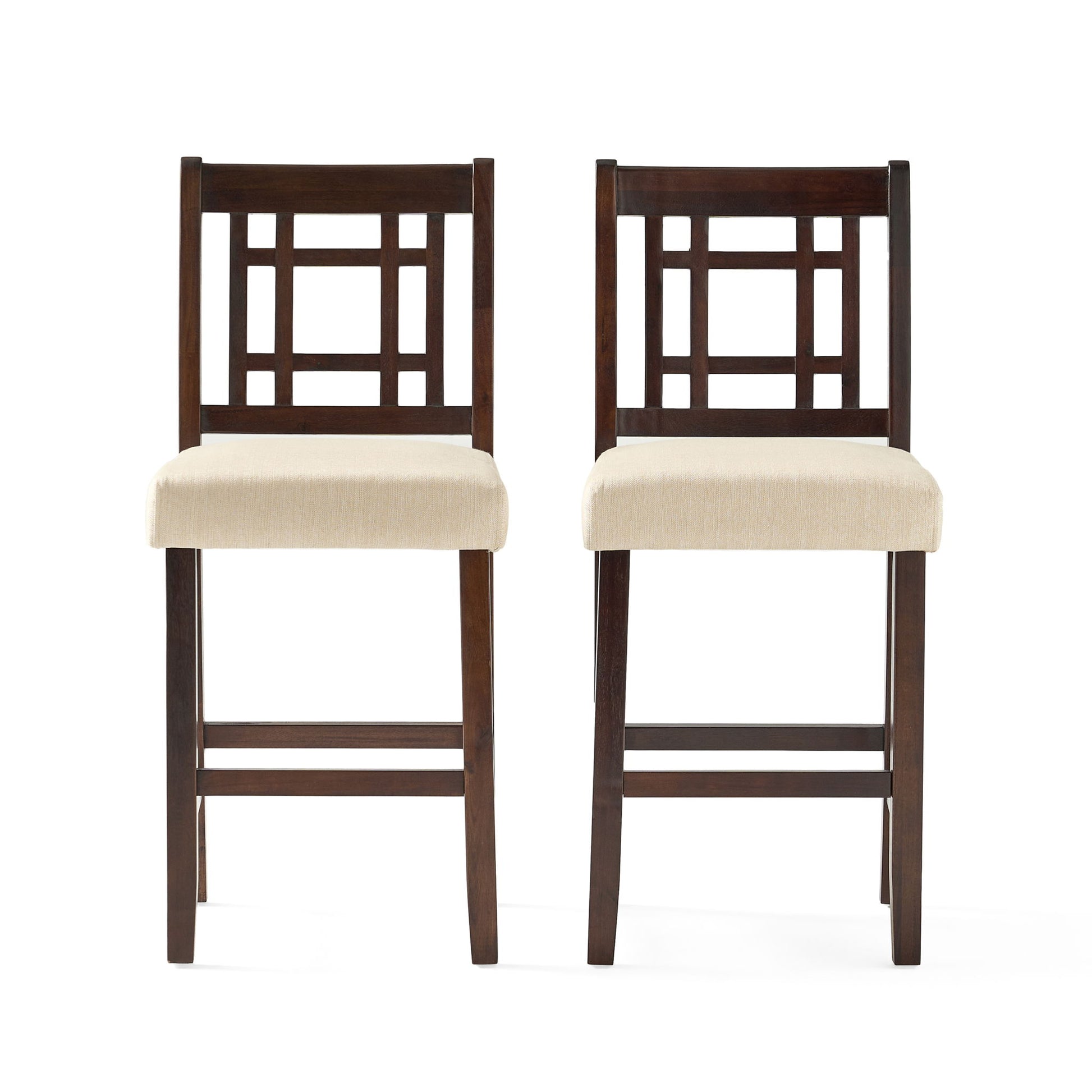Upholstered Dining Chairs, Modern Dining Room Chairs For Dining Room Kitchen With Acacia Wood Legs (Set of 2) - Mahogany / Beige Noble House