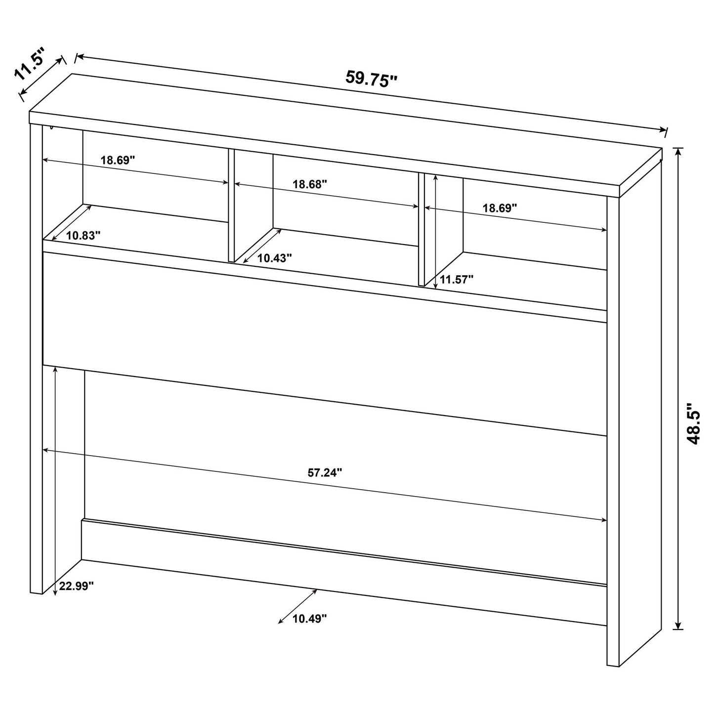 Geary - 3 Piece Bedroom Set With Bookcase Headboard Furniture Max