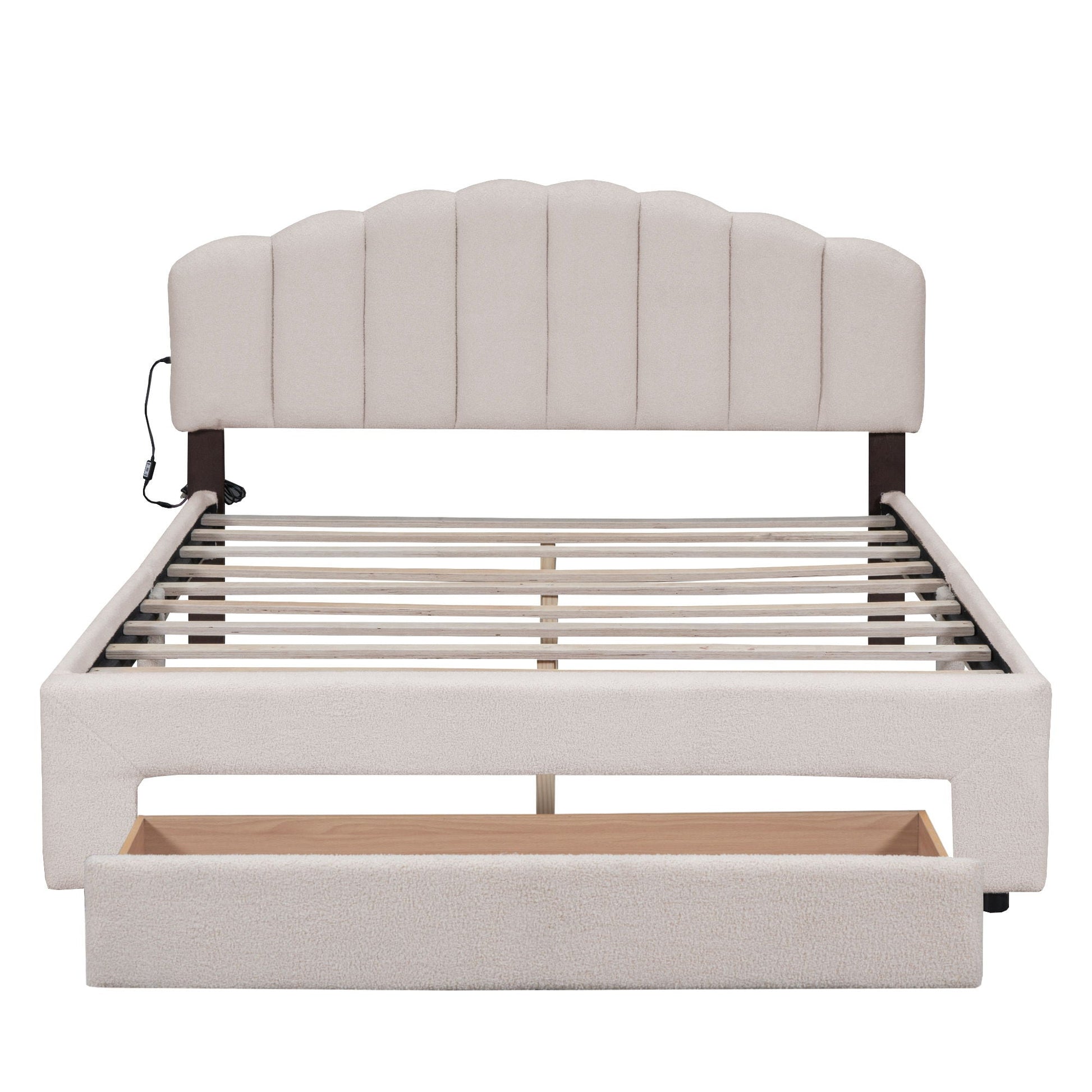 Upholstered Platform Bed With Drawer Halcyon Home