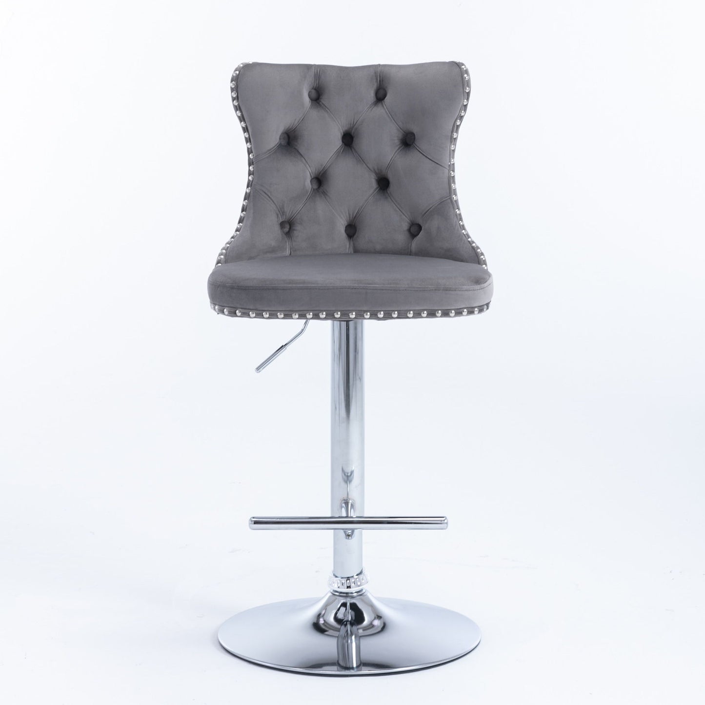 Swivel Velvet Barstools Adjusatble Seat Height From 25-33", Modern Upholstered Chrome Base Bar Stools With Backs Comfortable Tufted For Home Pub And Kitchen Island (Set of 2) Home Essentials