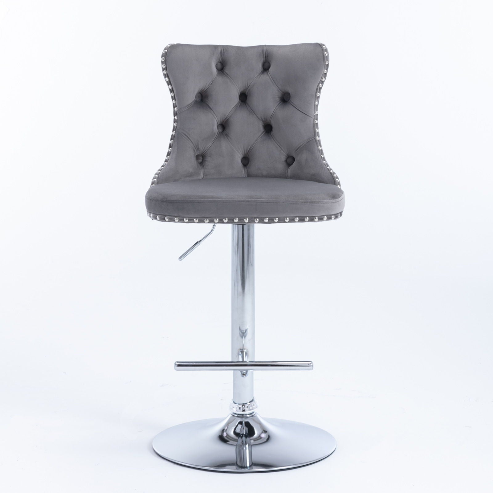 Swivel Velvet Barstools Adjusatble Seat Height From 25-33", Modern Upholstered Chrome Base Bar Stools With Backs Comfortable Tufted For Home Pub And Kitchen Island (Set of 2) Home Essentials
