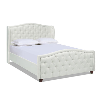 Fontana - Handcrafted Wingback Upholstered Platform Bed Frame Jennifer Taylor Home