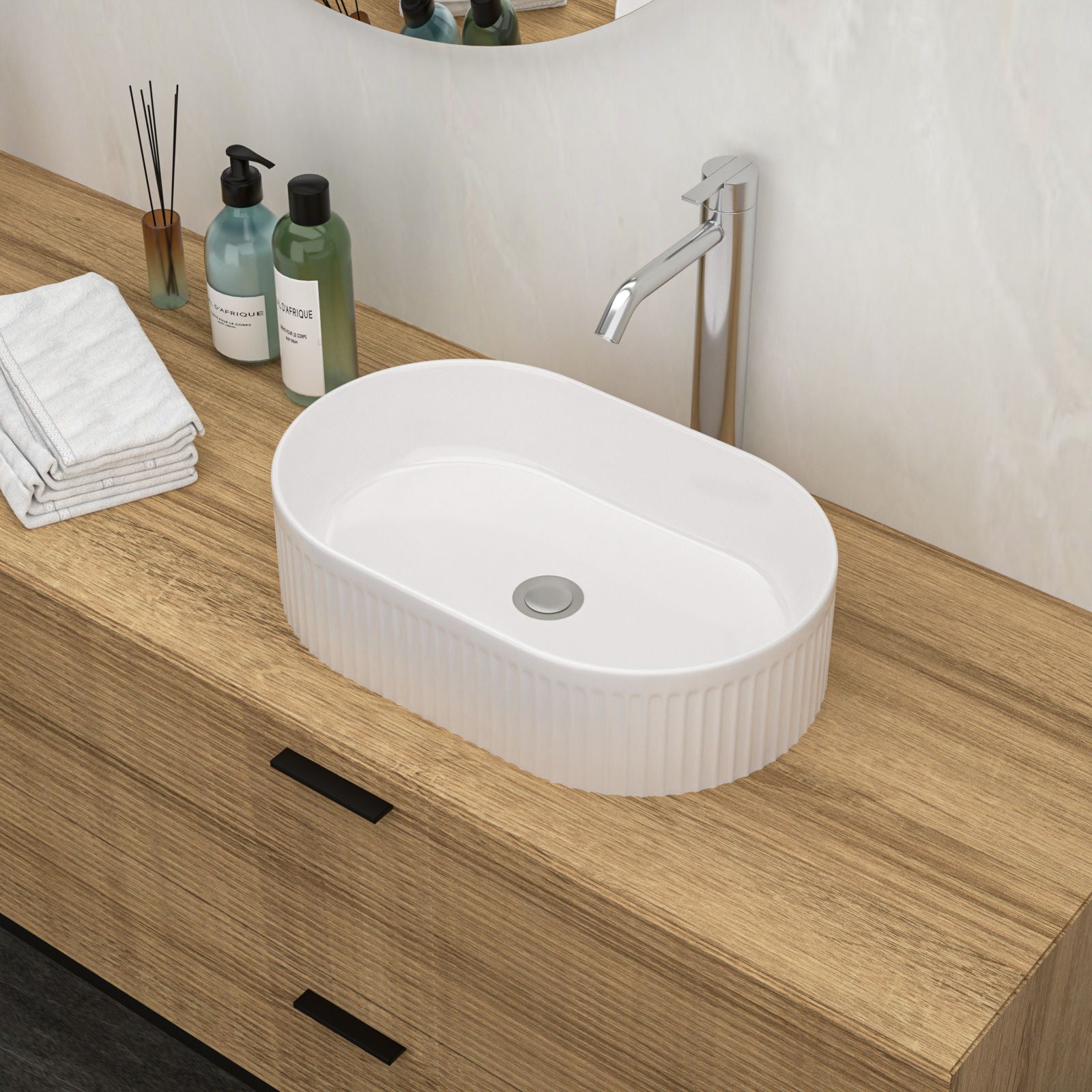 Vessel Oval Bathroom Sink - White Daily Nest