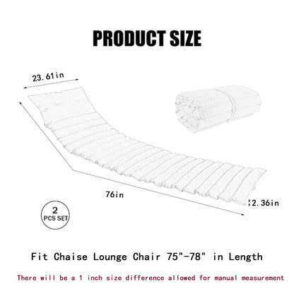 2 Piece Outdoor Chaise Lounge Chair Cushion Set Home Essentials