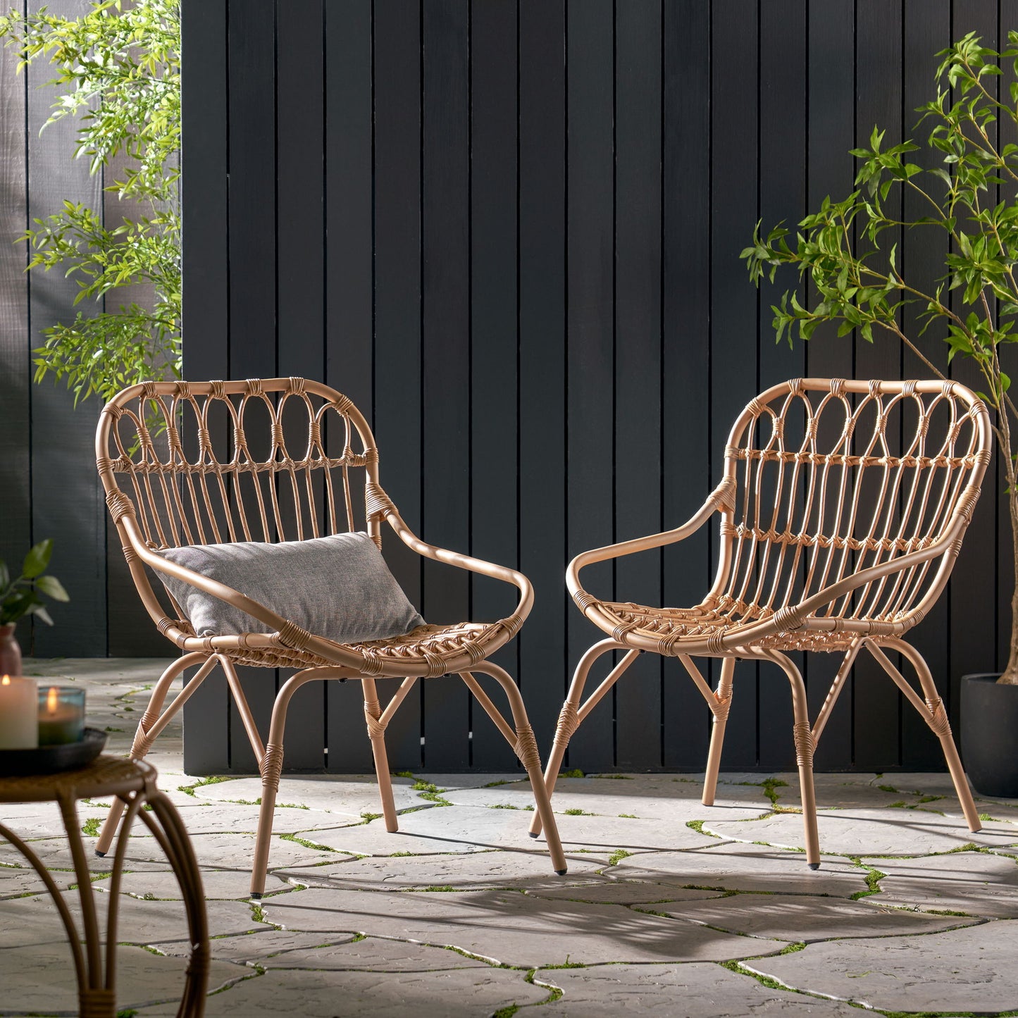 Monsoon - Outdoor Accent Chair With Open Weave Design Noble House