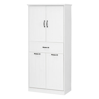 Modern Bathroom Storage Cabinet With Two Laundry Baskets, One Drawer, Adjustable Shelf Noble House