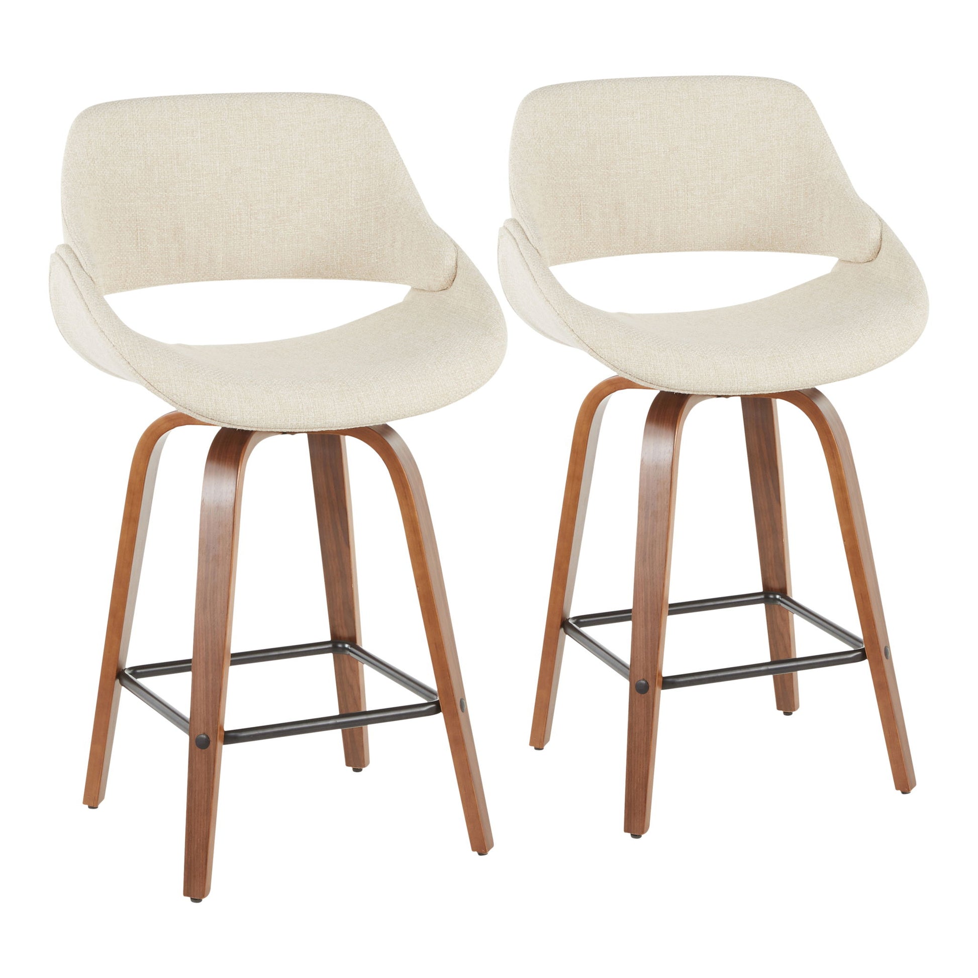 Fabrico - Mid-Century Modern, Counter Stool (Set of 2) Lumi Source