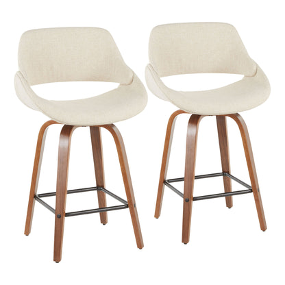 Fabrico - Mid-Century Modern, Counter Stool (Set of 2) Lumi Source