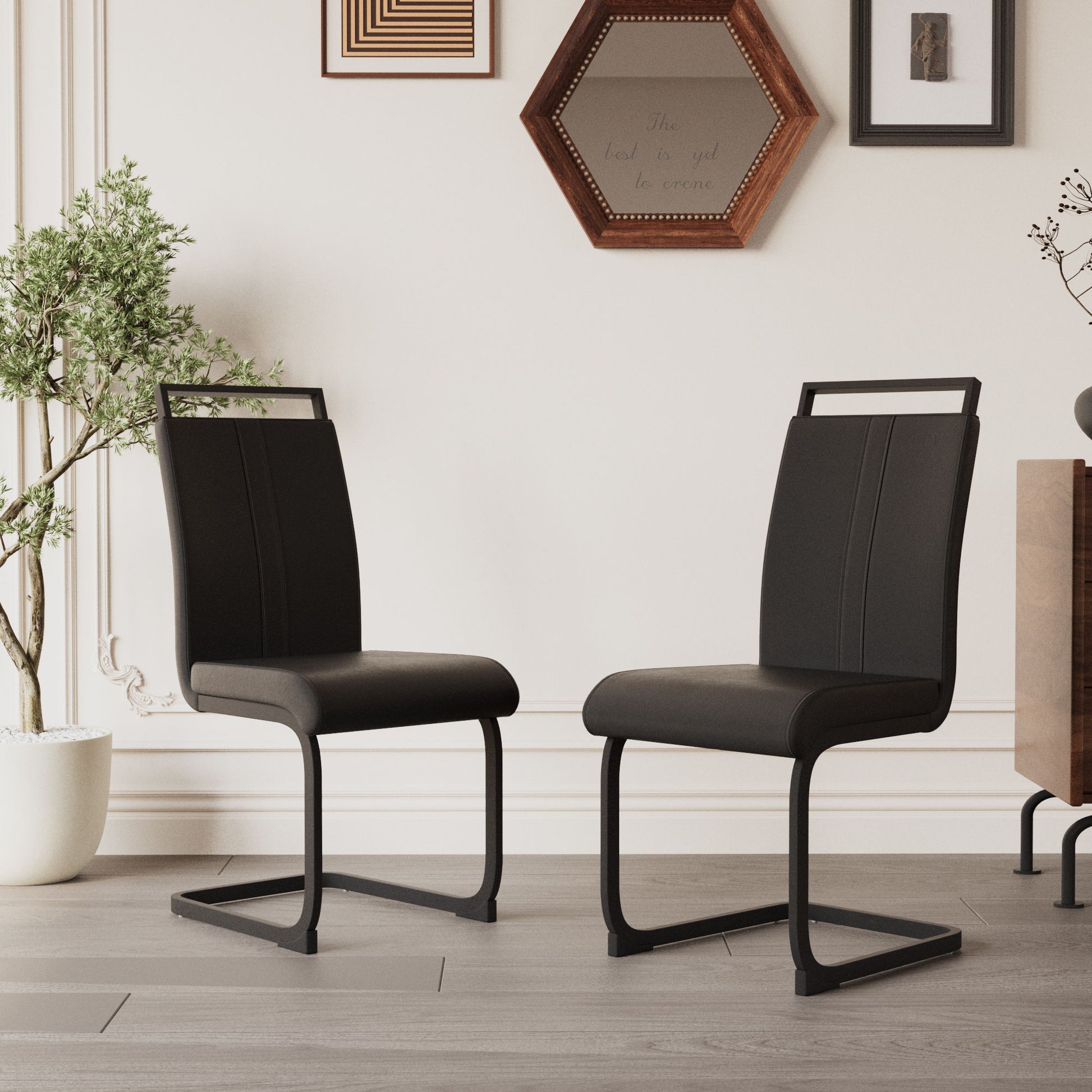 Modern Dining Chairs With High Back Upholstered Design Metal Legs Home Essentials