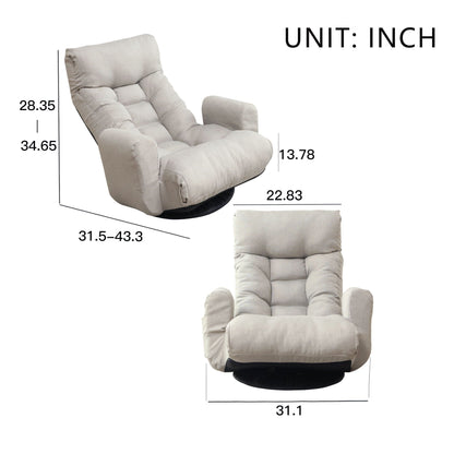Modern With Metal Frame Swivel Game Lounge Chair With Adjustable Headrest And Waist Support, 360 Degree Rotatable Leisure Chair For Living Room - Gray Home Essentials