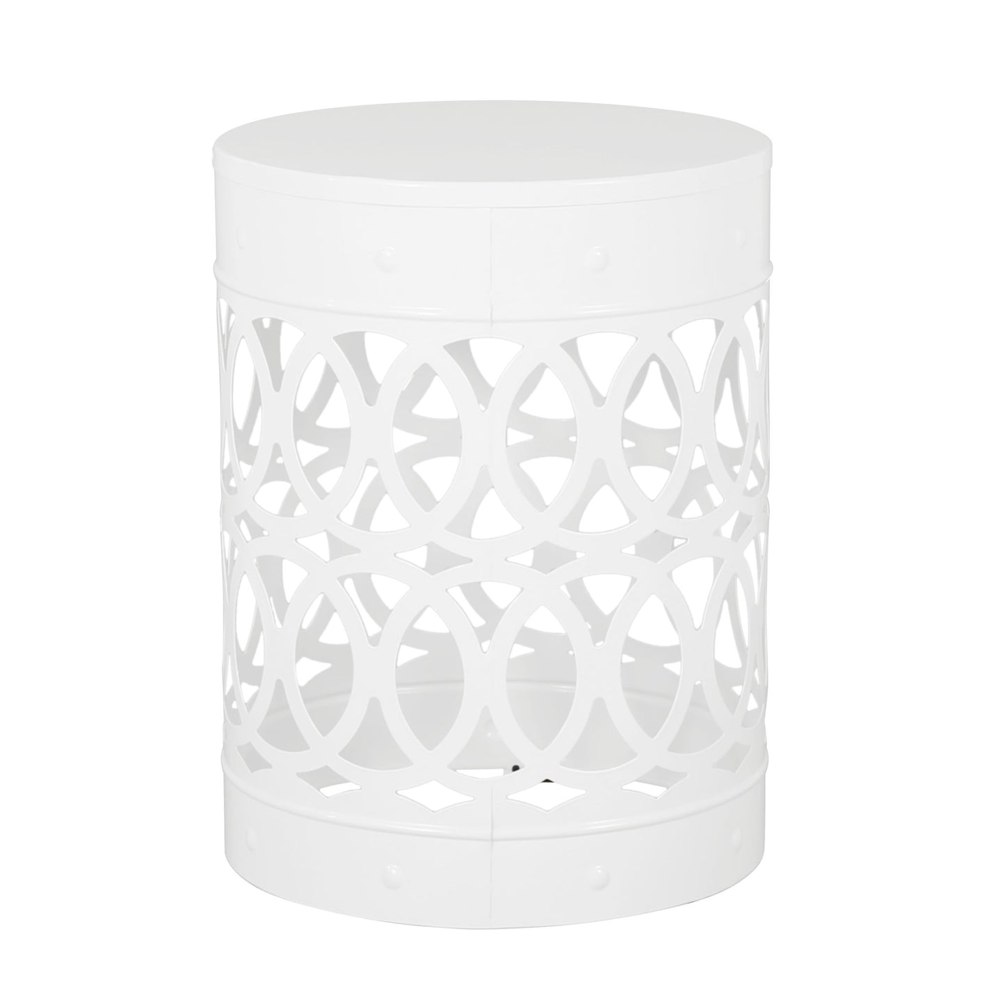 Outdoor Metal Large End Table, Modern Design Noble House