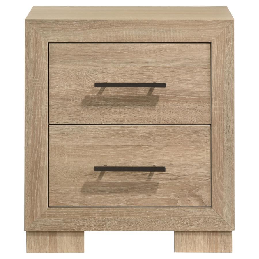 Arielle - 2-Drawer Bedroom Nightstand With Casters - Light Oak Coaster Fine Furniture
