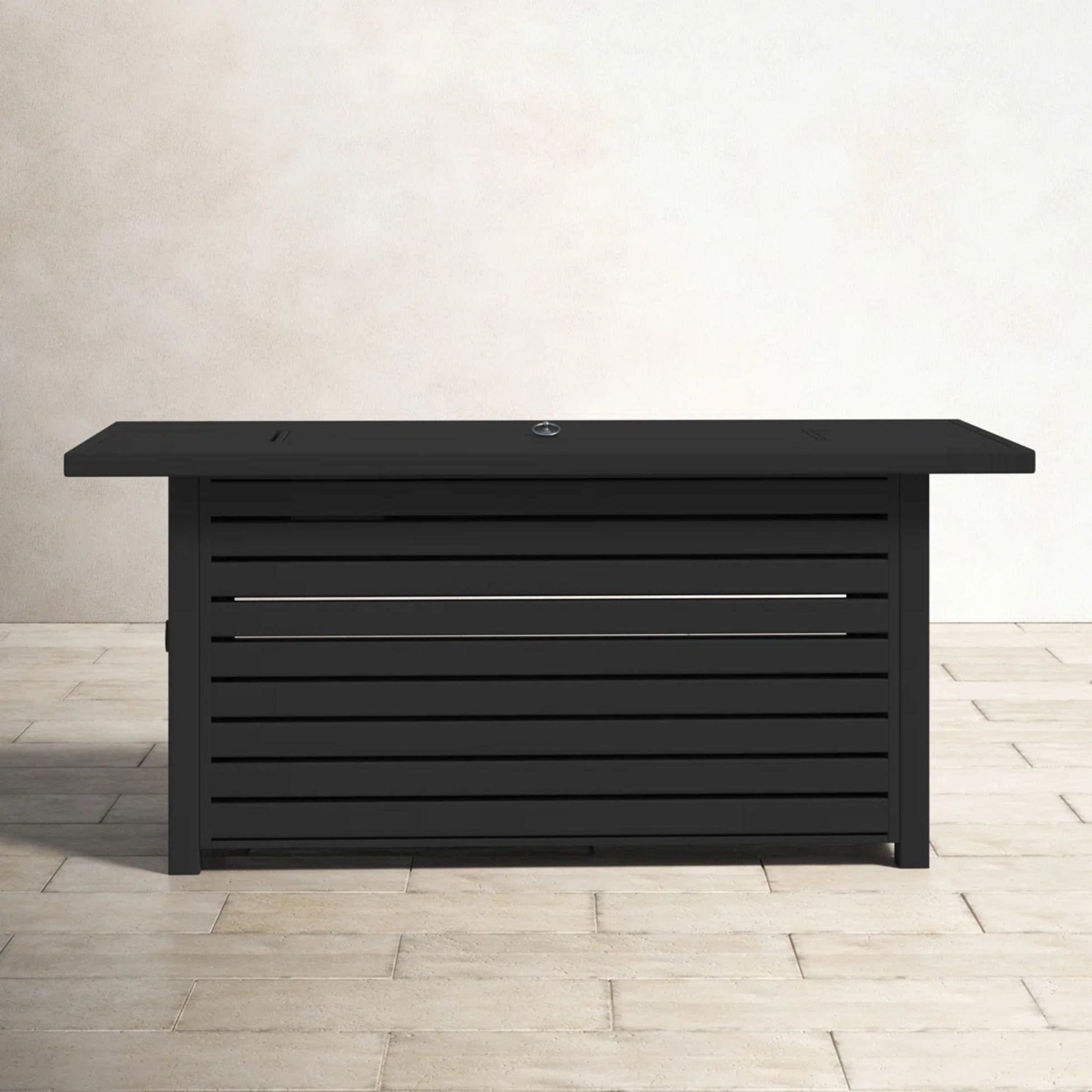 Propane / Gas Outdoor Fire Pit Table With Lid Durable Construction - Black LSI Patio Furniture