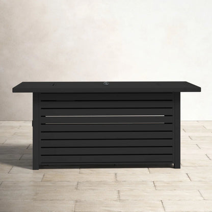 Propane / Gas Outdoor Fire Pit Table With Lid Durable Construction - Black LSI Patio Furniture