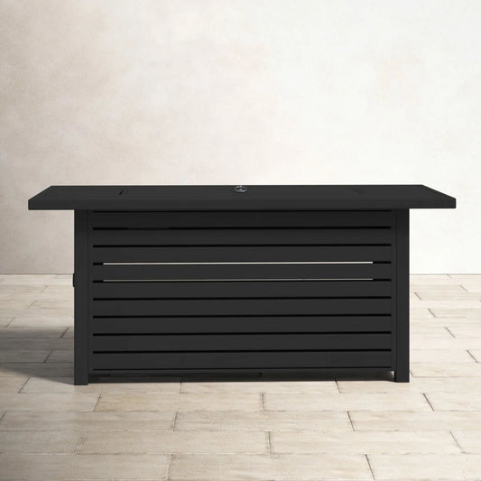 Propane / Gas Outdoor Fire Pit Table With Lid Durable Construction - Black LSI Patio Furniture