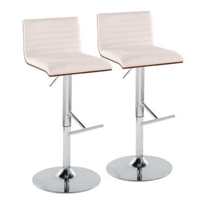 Mason - Contemporary Adjustable Barstool & Swivel With Straight T Footrest (Set of 2) Lumi Source