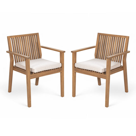 Patio Dining Chair, Comfortable Waterproof Seating (Set of 2) Noble House