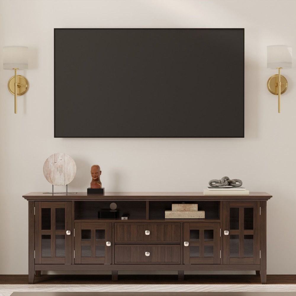 Acadian - Wide TV Media Stand - Brown Simpli-Home