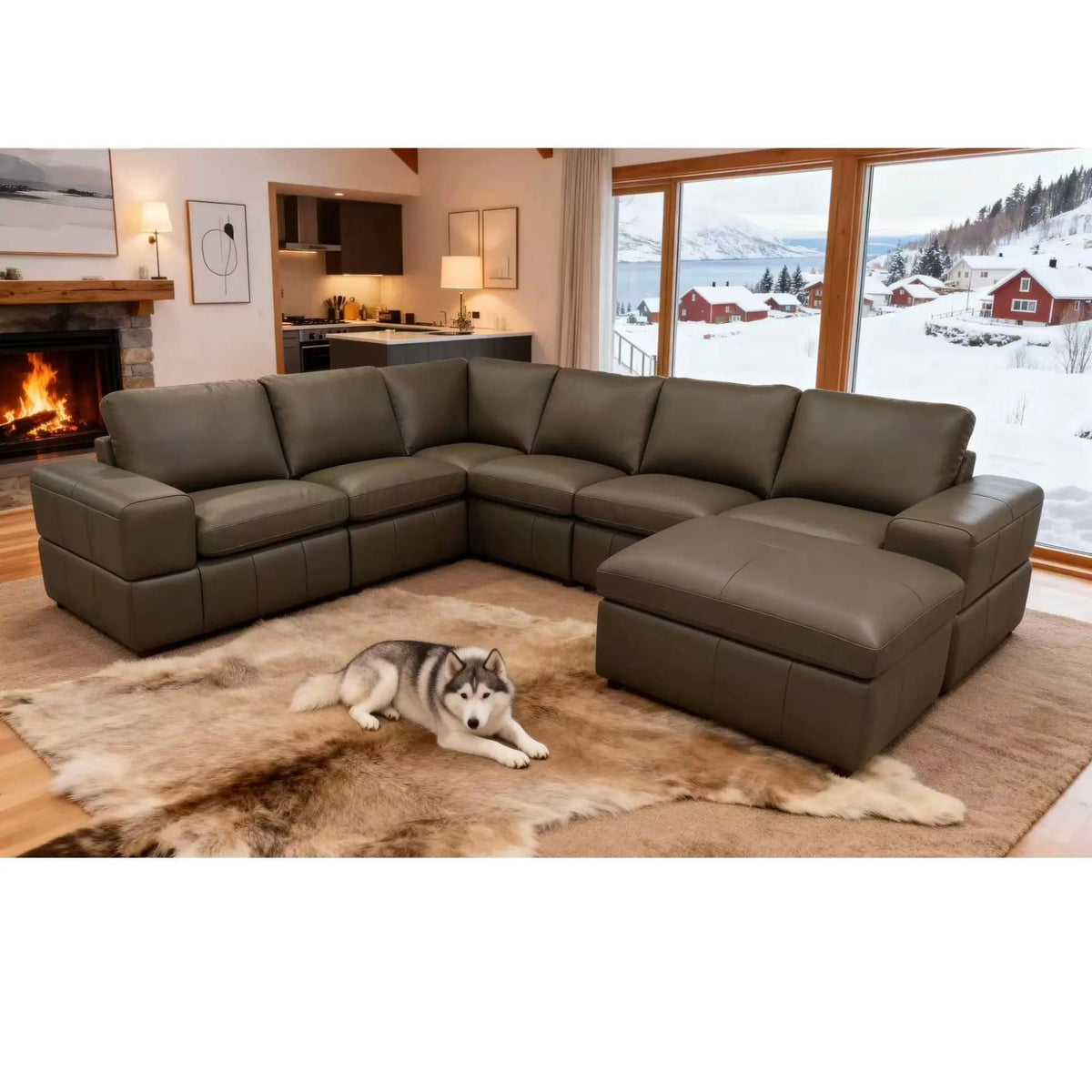 Large Square Arms Modular Sectional Home Essentials