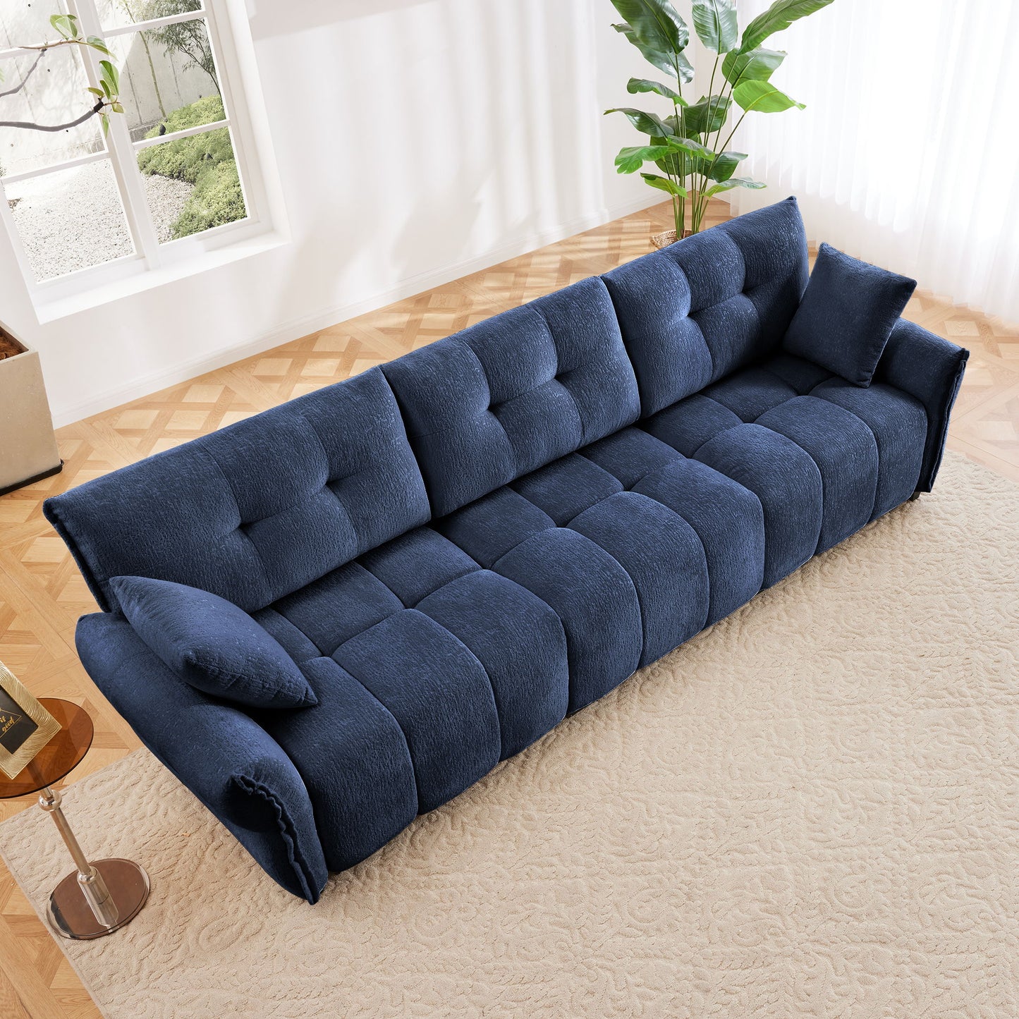 Modern Sofa & Pillows, Textured Cover, High Rebound Cushions Home Essentials