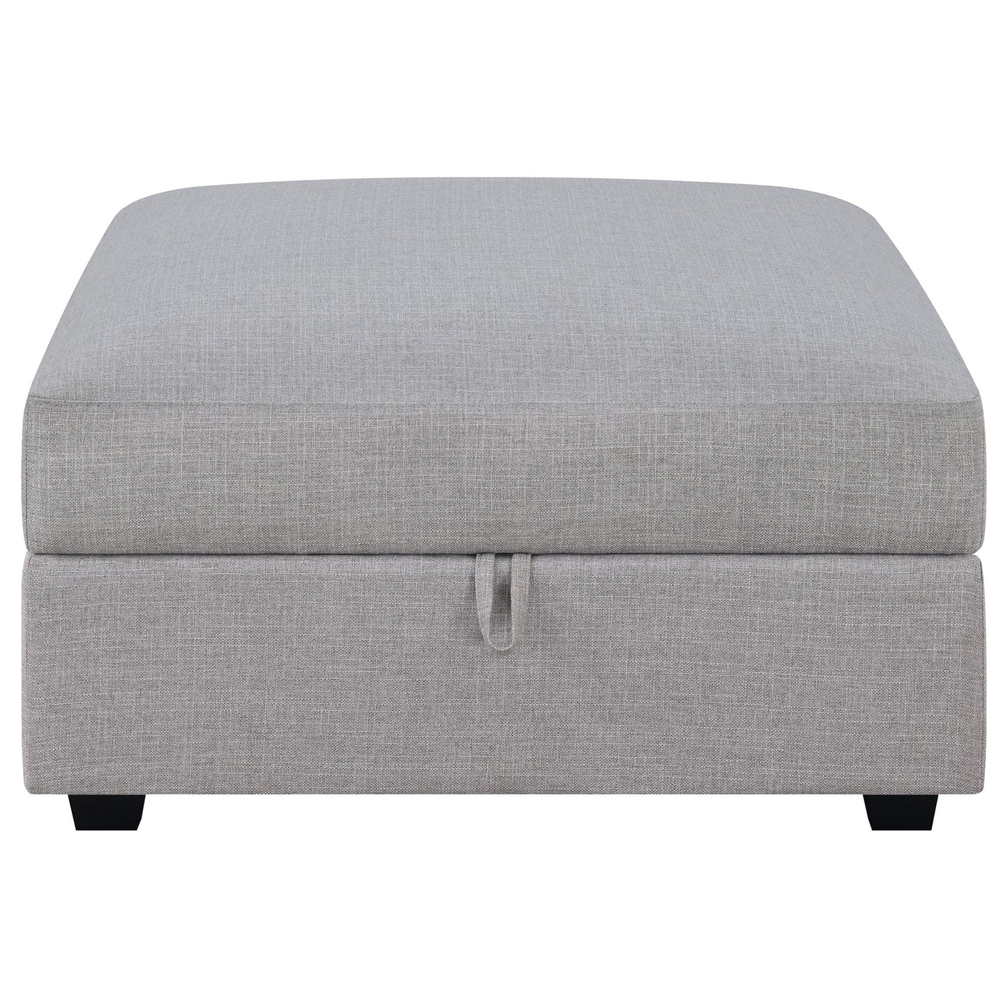 Austin - Square Upholstered Ottoman - Gray Furniture Max