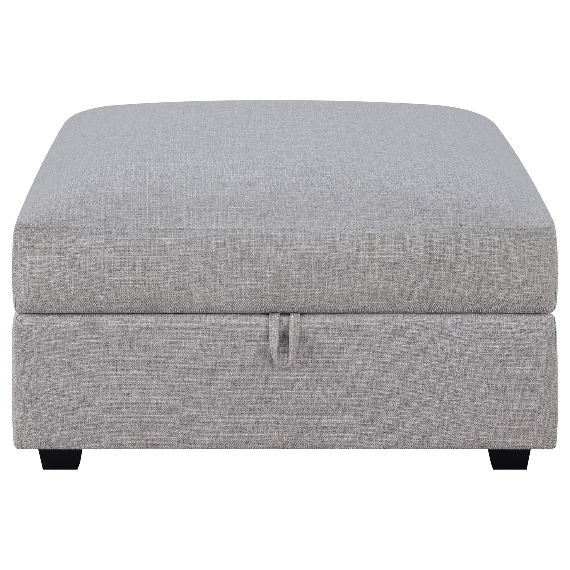 Austin - Square Upholstered Ottoman - Gray Furniture Max
