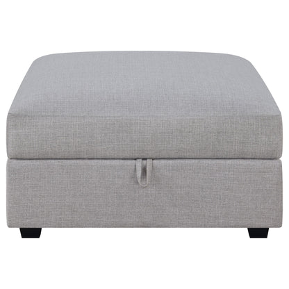 Austin - Square Upholstered Ottoman - Gray Furniture Max