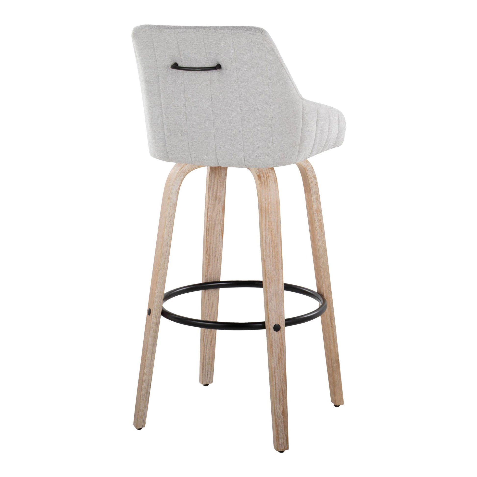 Hannah - Transitional Fixed Height Barstool With Swivel With Round Footrest (Set of 2) Lumi Source