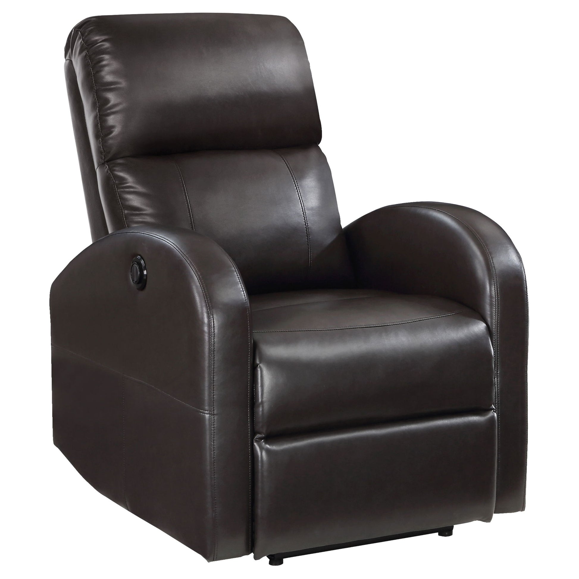 Meglia - Upholstered Power Recliner Chair With Smooth Button Controls - Brown Furniture Max