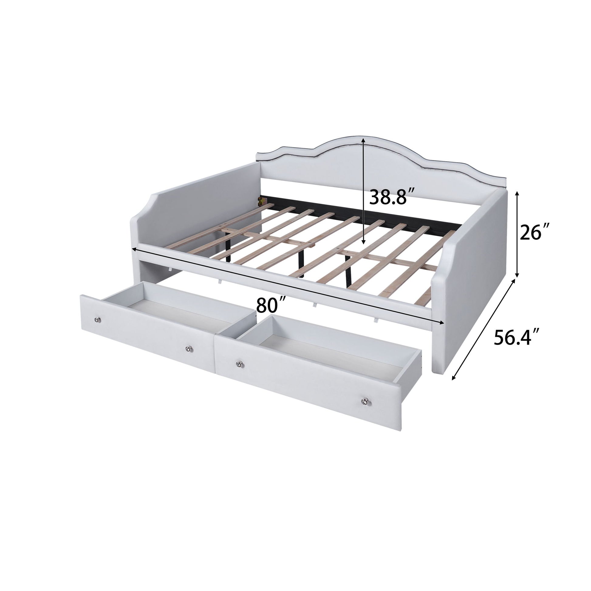 Upholstered Daybed With LED Lights And 2 Drawersme Dreamland