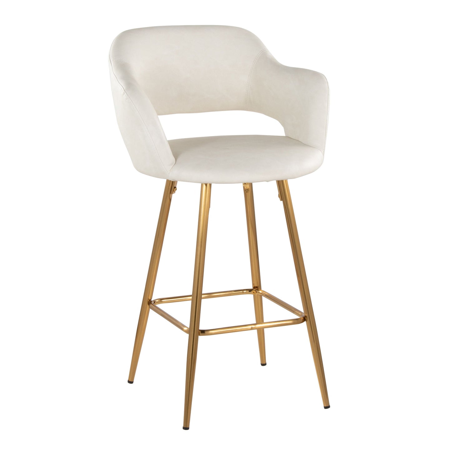 Margarite - Contemporary Fixed Height Counter Stool With Footrest (Set of 2) With Square Lumi Source