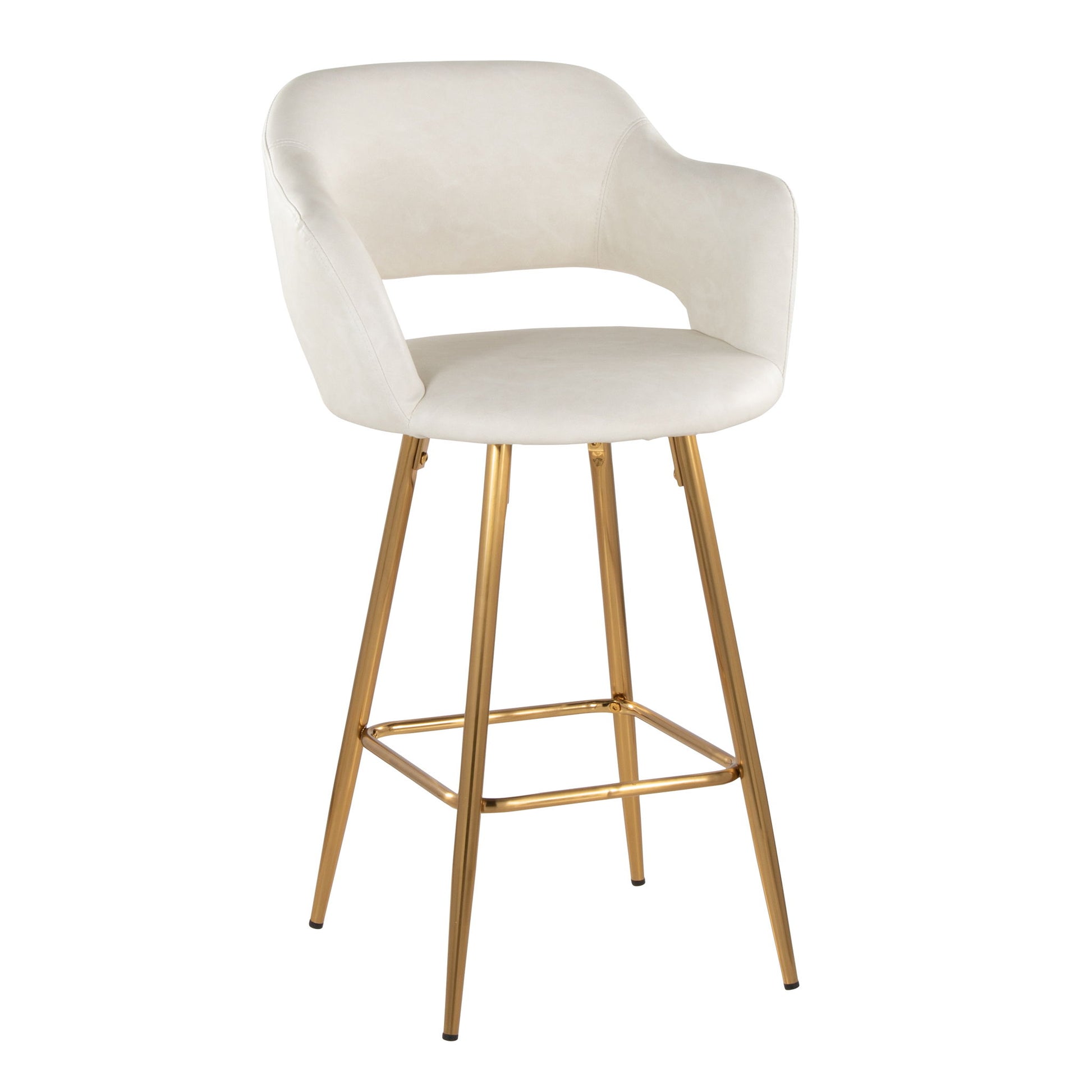 Margarite - Contemporary Fixed Height Counter Stool With Footrest (Set of 2) With Square Lumi Source