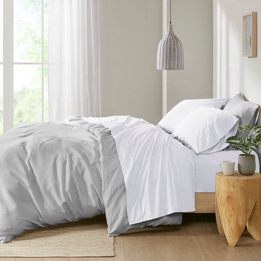 California King Peached Percale Sheet Set - White