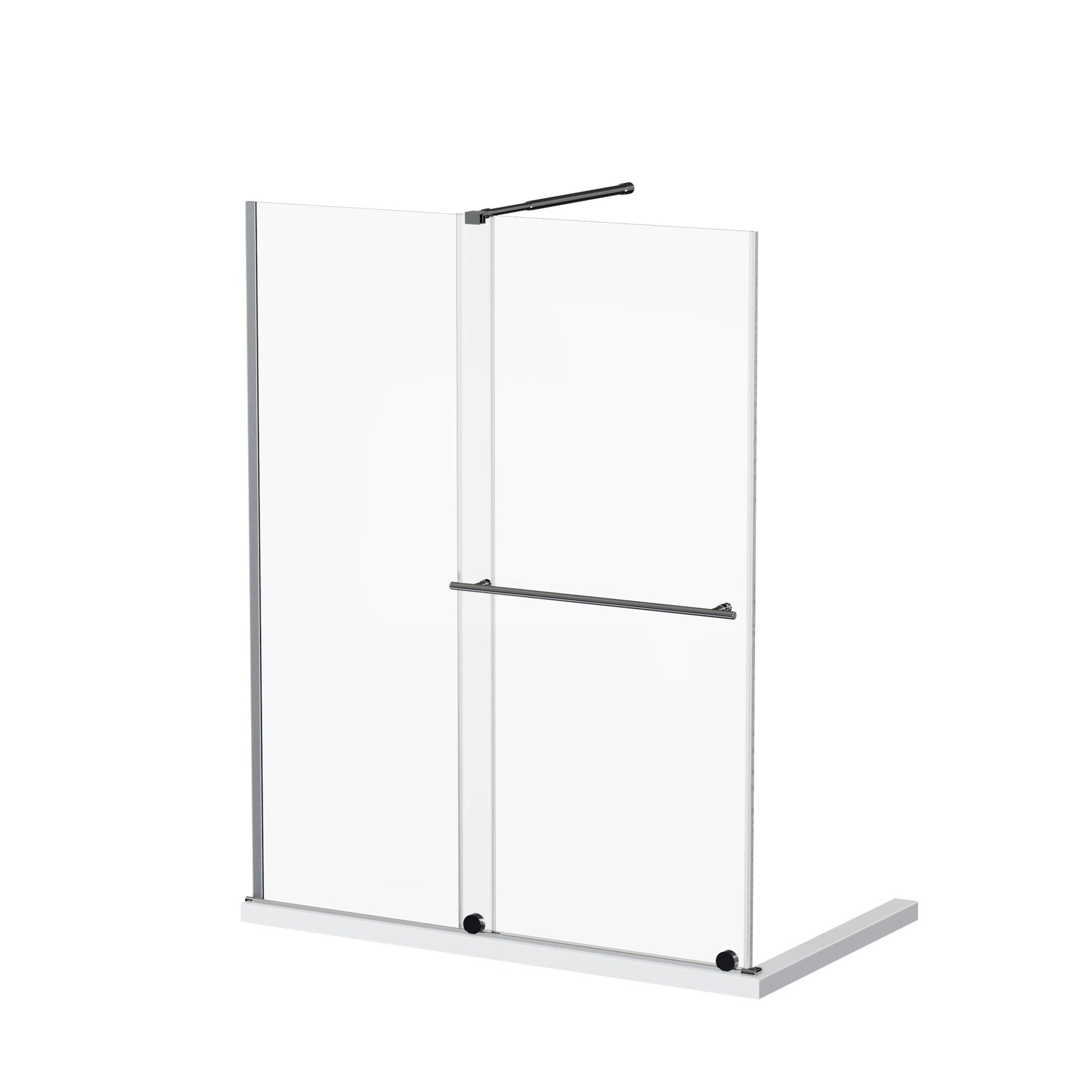 Guyou Glass Shower Door, Sliding Door Dual Usage - Chrome Daily Nest
