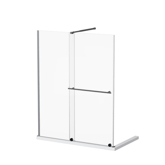 Guyou Glass Shower Door, Sliding Door Dual Usage - Chrome Daily Nest